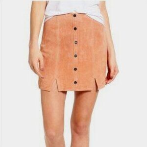 NWOT OBEY Real Suede Mini Skirt Color Blush Size 27 Waist